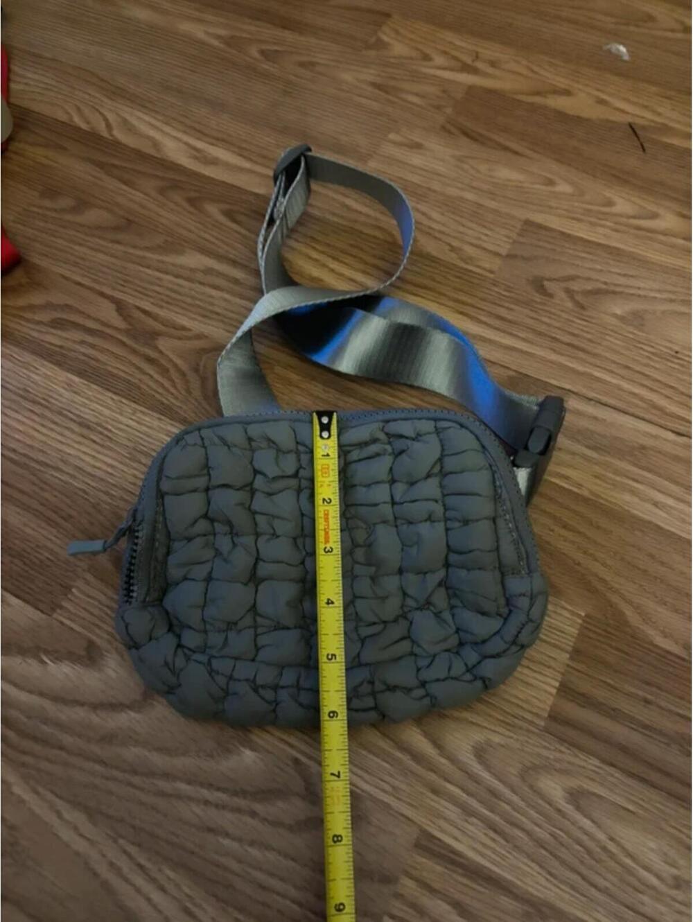 Gray Quilted Puffer Belt Bag - Picture 2 of 5
